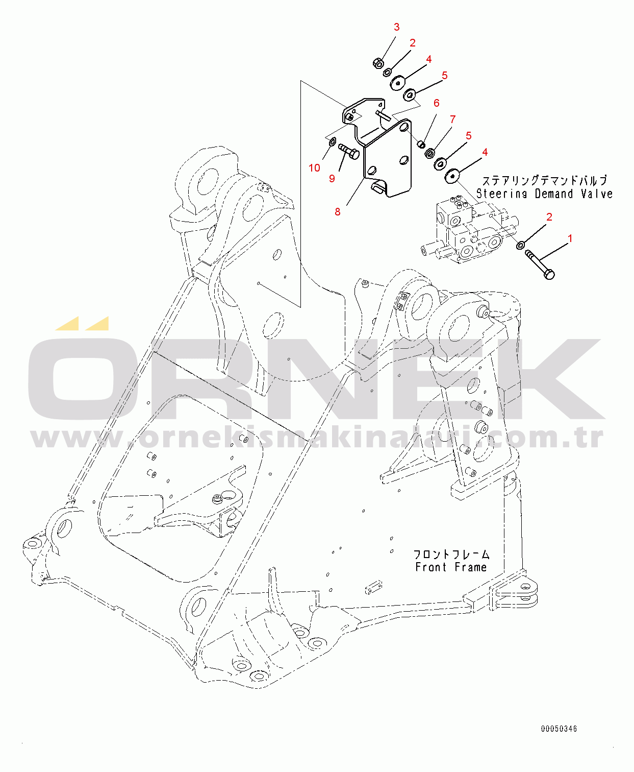 Komatsu WA480-6 S/N 90216-UP Steering Demand Valve, Bracket (#90216-)