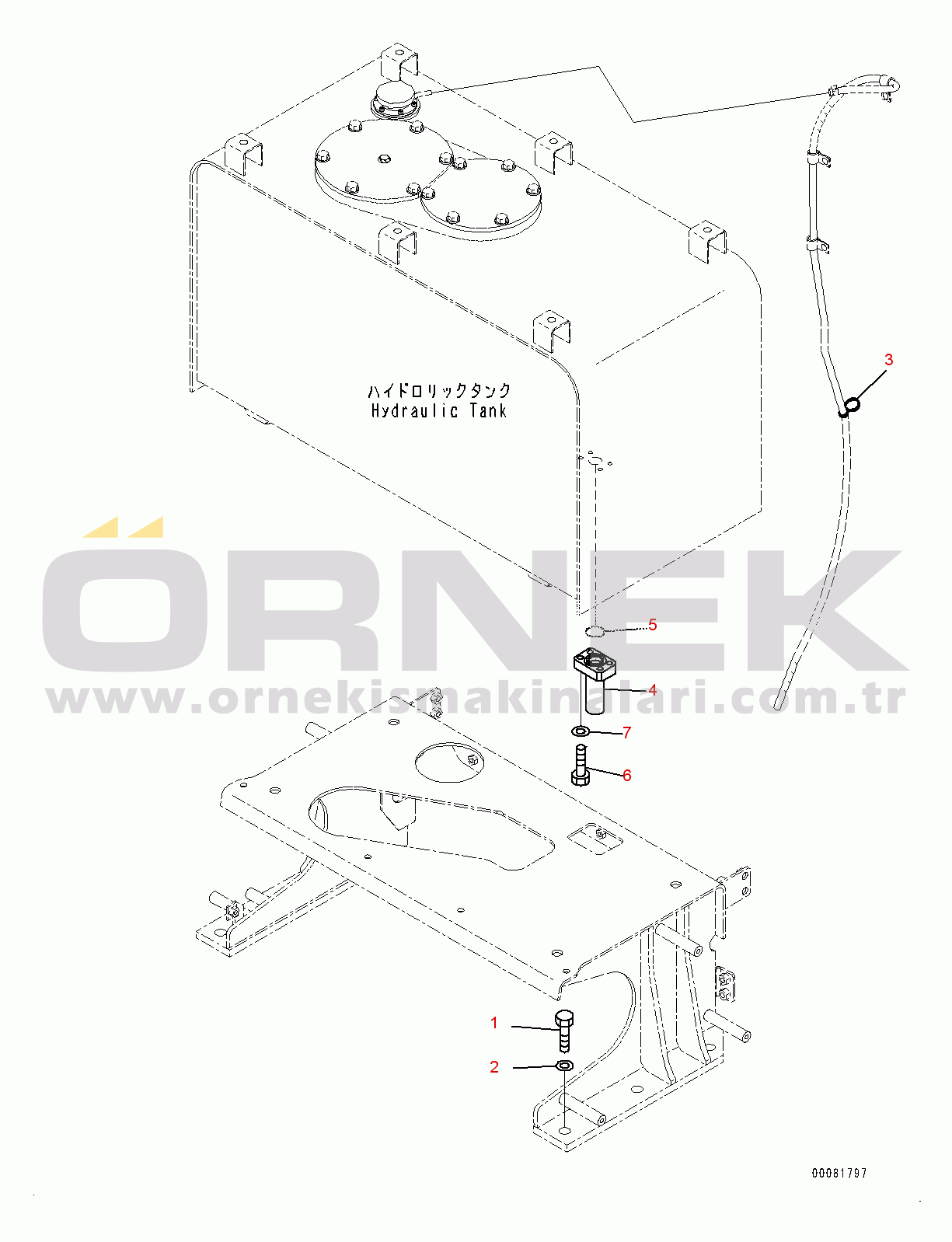 Komatsu WA480-6 S/N 90216-UP (For EU) Hydraulic Tank, Mounting (#90216-)