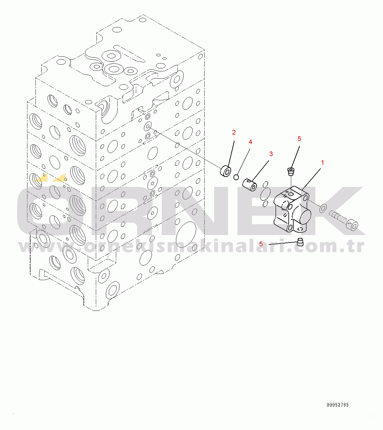 Komatsu WA480-6 S/N 90216-UP (For EU) Hydraulic Oil Control Valve, 4-valve (10/10) (#90216-)