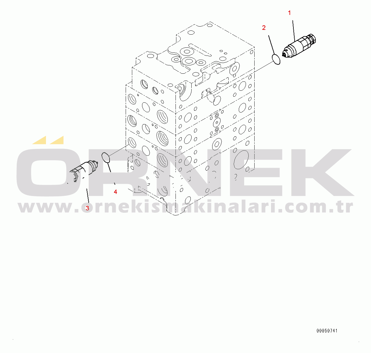 Komatsu WA480-6 S/N 90216-UP (For EU) Hydraulic Oil Control Valve, 3-valve (5/8) (#90216-)