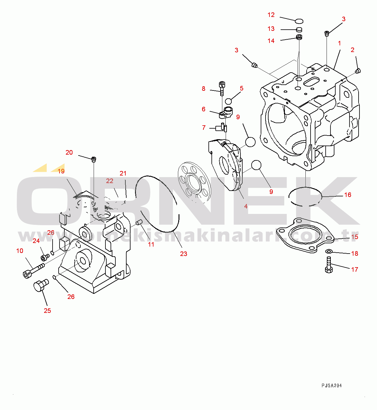 Komatsu WA480-6 S/N 90216-UP (For EU) Hydraulic Pump, Fan Pump (1/7) (#90216-91094)