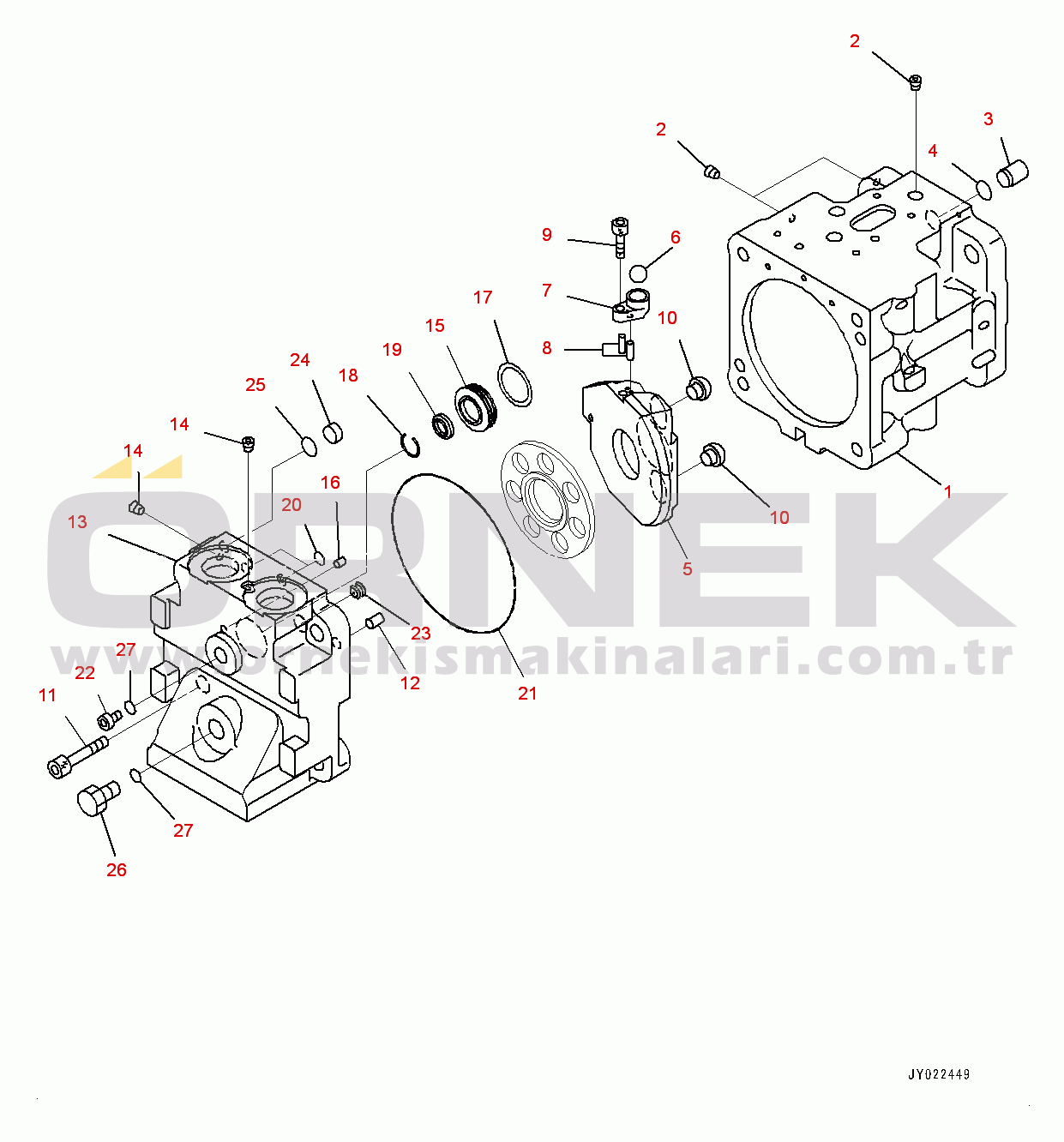 Komatsu WA480-6 S/N 90216-UP (For EU) Hydraulic Pump, Fan Pump (1/7) (#91095-)