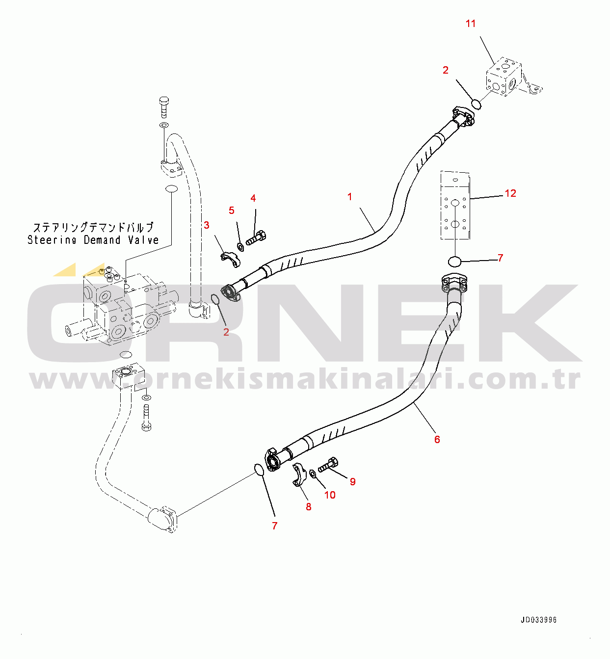 Komatsu WA480-6 S/N 90216-UP (For EU) Hydraulic Piping, Steering Piping (#90216-)
