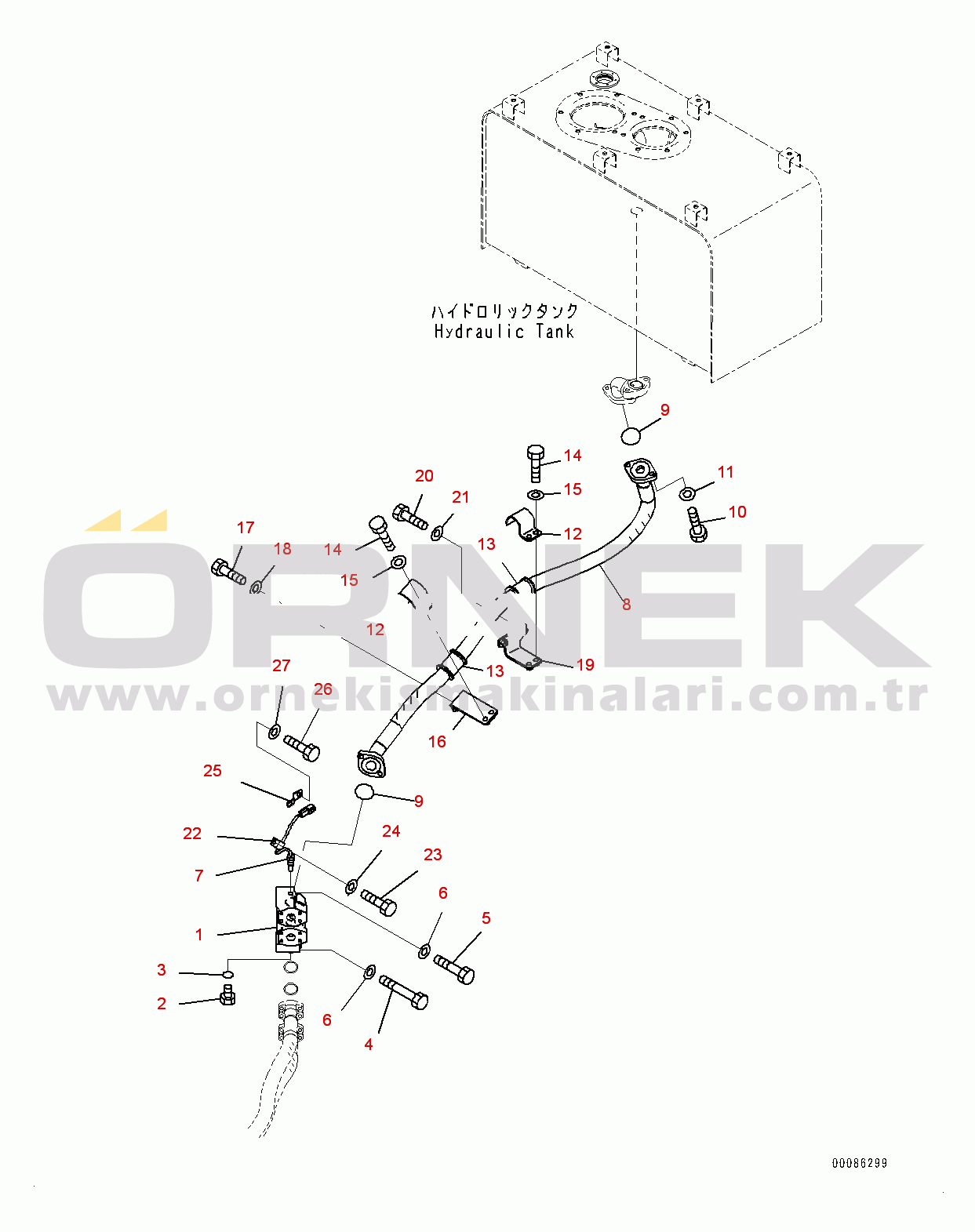 Komatsu WA480-6 S/N 90216-UP (For EU) Hydraulic Piping, Return Piping (#90216-)