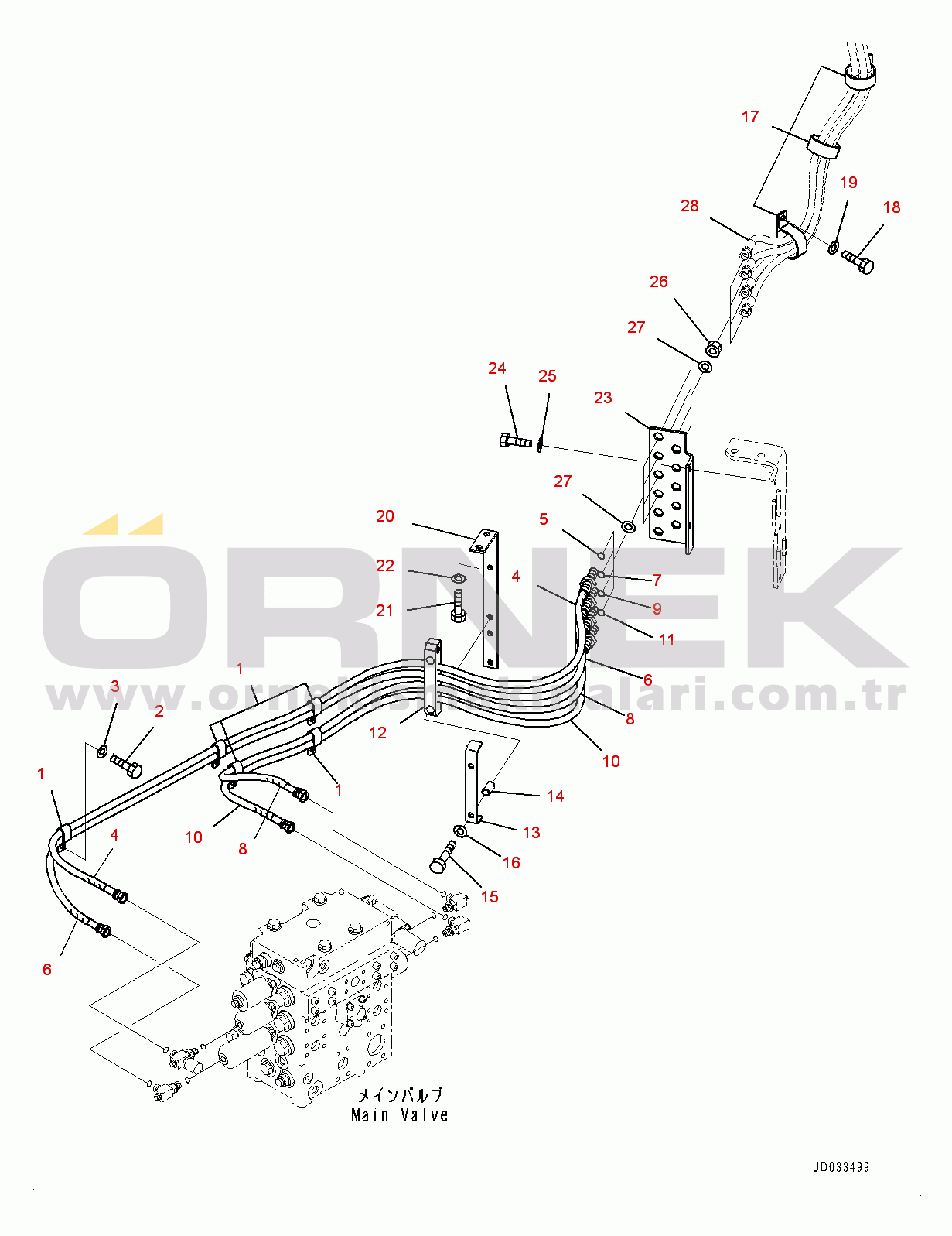 Komatsu WA480-6 S/N 90216-UP (For EU) Hydraulic Piping, PPC Piping (#90216-)