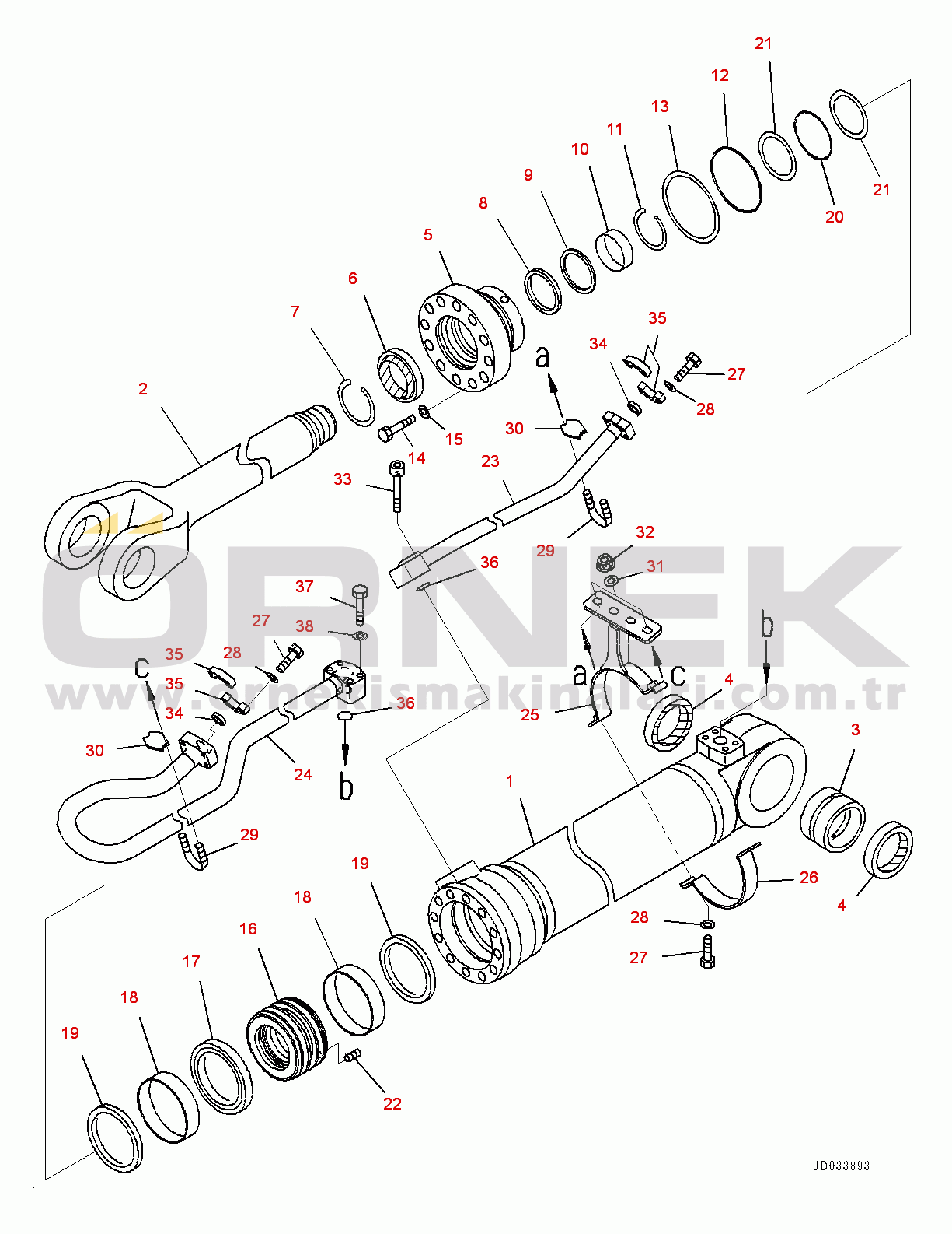 Komatsu WA480-6 S/N 90216-UP (For EU) Lift Cylinder, L.H. (#90216-)