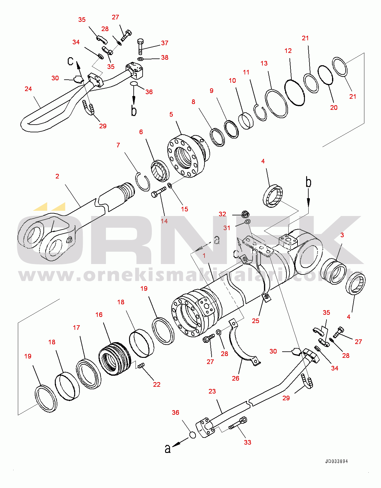 Komatsu WA480-6 S/N 90216-UP (For EU) Lift Cylinder, R.H. (#90216-)
