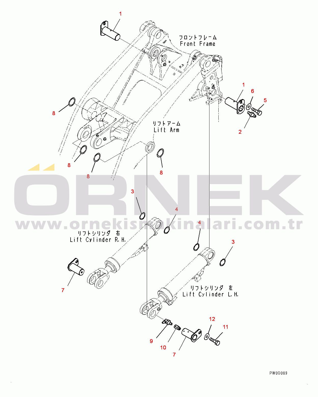 Komatsu WA480-6 S/N 90216-UP (For EU) Lift Cylinder, Pin (#90216-)