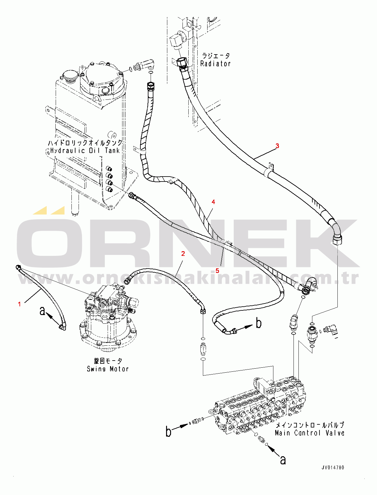 Komatsu PC55MR-3 S/N 15001-UP Control Valve, Return Piping (#15401-16000)