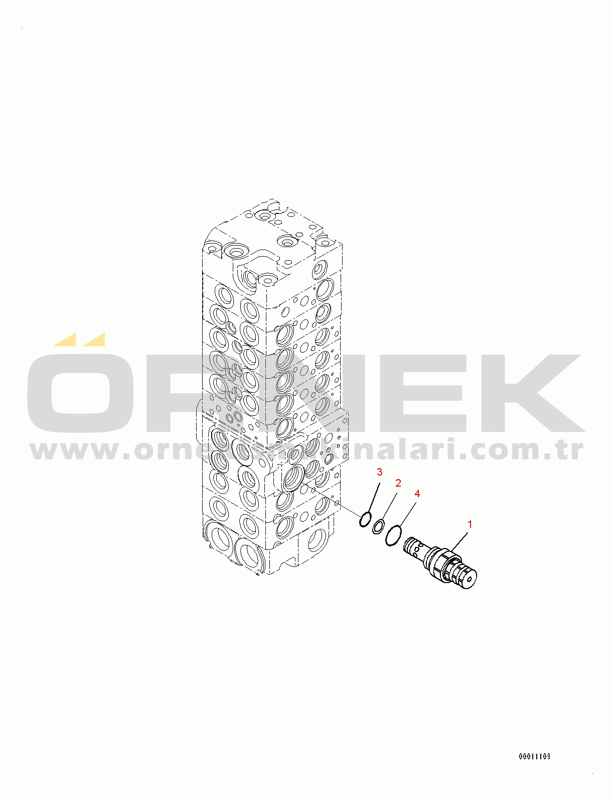Komatsu PC55MR-3 S/N 15001-UP Control Valve, Inner Parts (17/21) (#17100-)