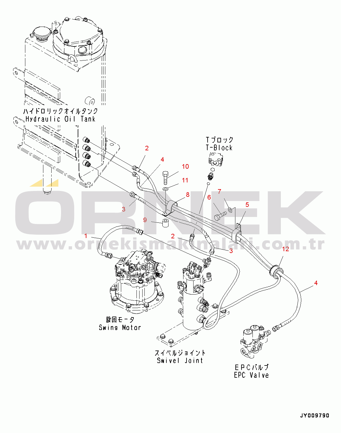 Komatsu PC55MR-3 S/N 15001-UP Drain Piping (#15001-15400)