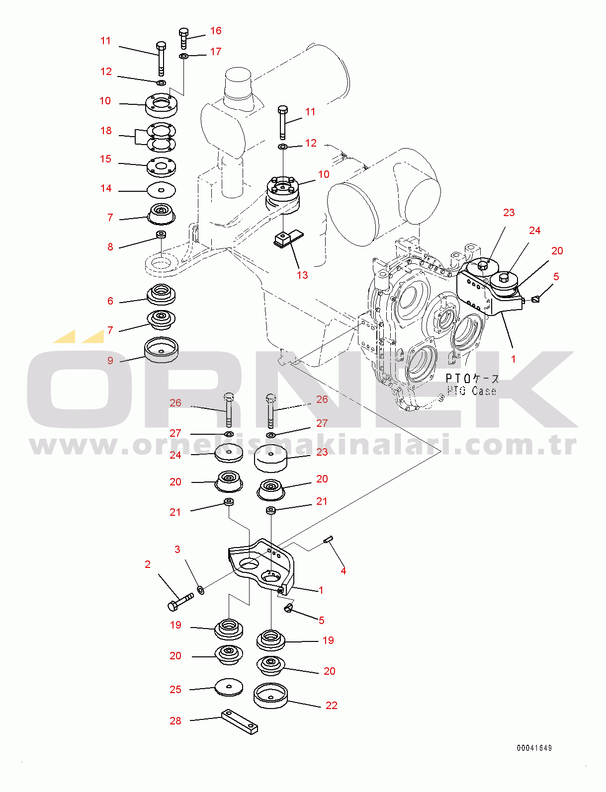 Komatsu PC800SE-8E0 S/N 65001-UP Engine Mounting, Bracket and Cushion (#65001-)