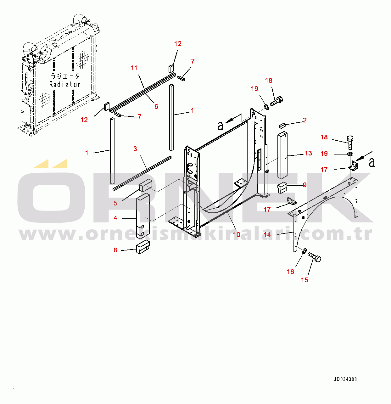 Komatsu PC850-8E0 S/N 65001-UP Cooling System, Shroud (#65001-)