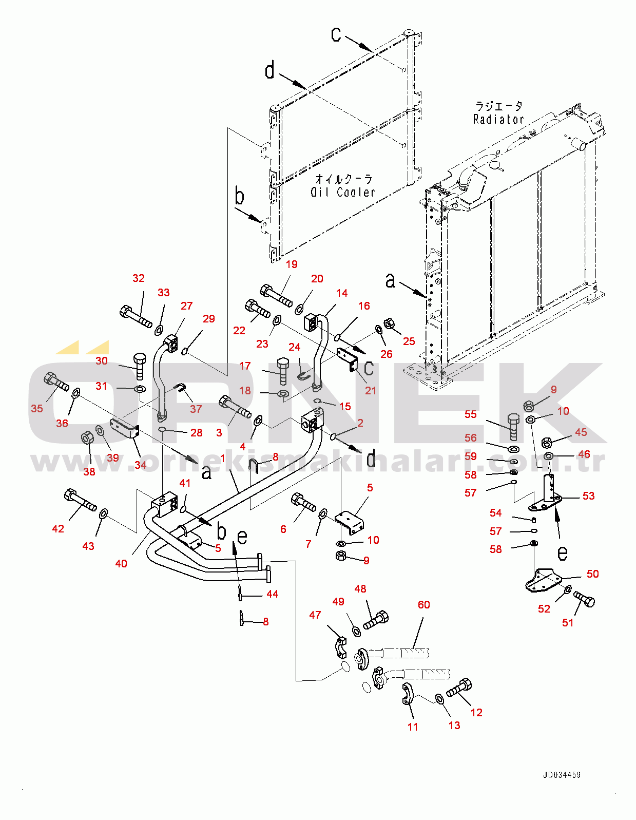 Komatsu PC850-8E0 S/N 65001-UP Cooling System, Oil Cooler Piping (#65001-)