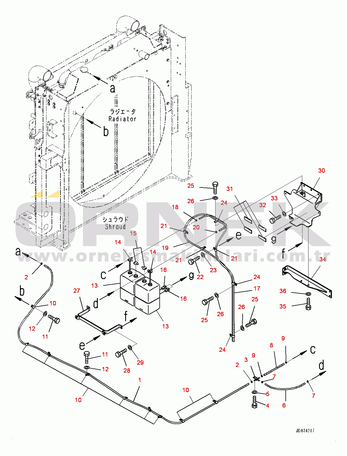 Komatsu PC850-8E0 S/N 65001-UP Cooling System, Sub-tank (#65001-)