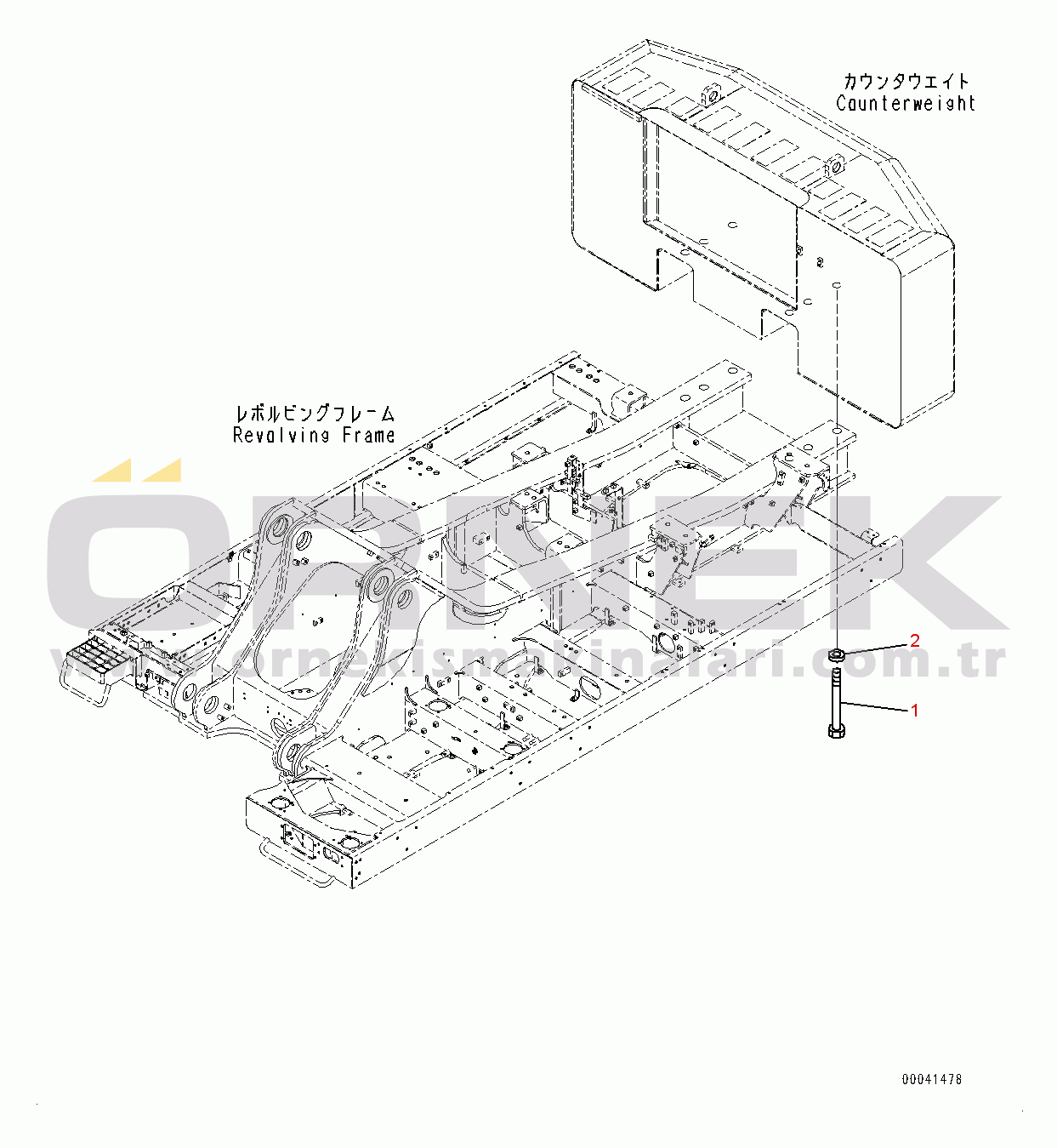 Komatsu PC850-8E0 S/N 65001-UP Counterweight Mounting (#65001-)