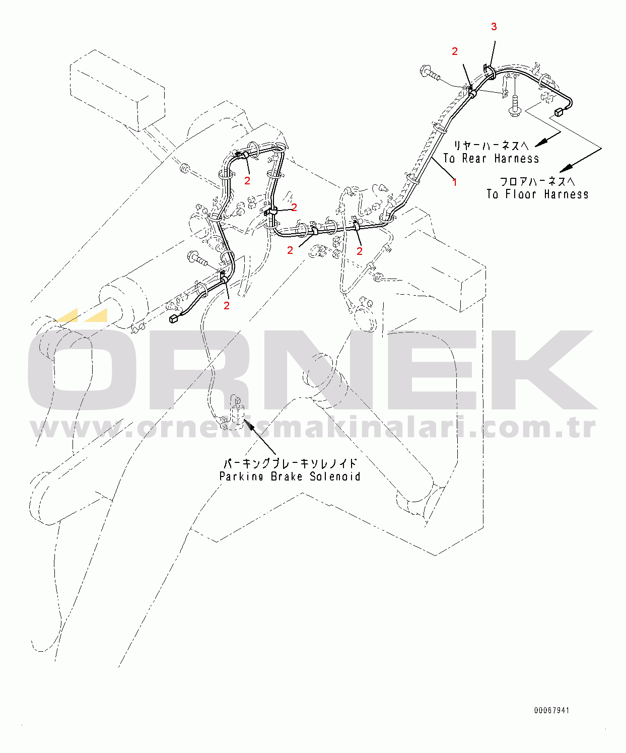Komatsu WA900-3E0 S/N 60078-UP Front Wiring Harness, Wiring Harness, Front (#60078-)
