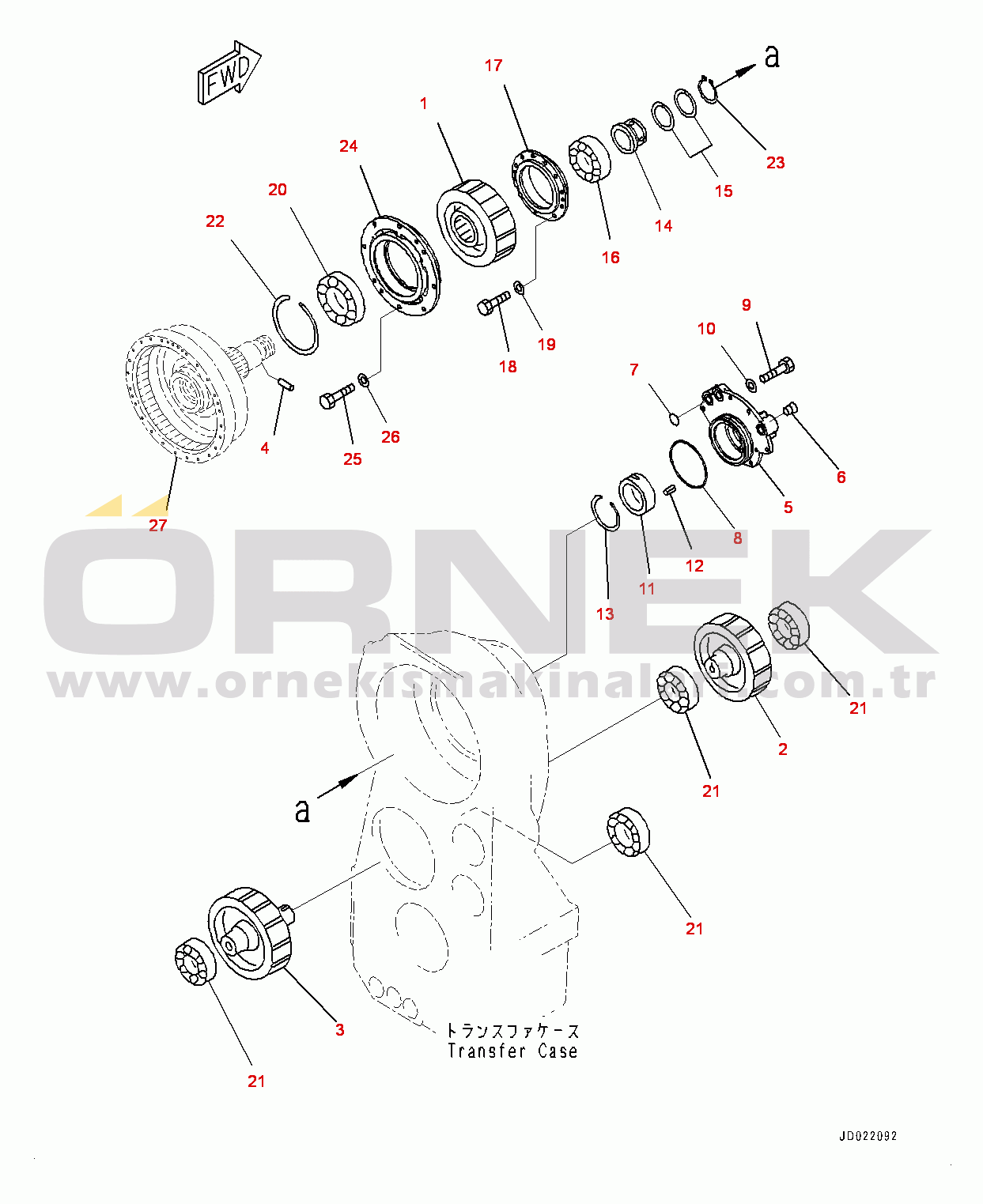 Komatsu WA900-3E0 S/N 60078-UP Torque Converter and Transmission, Transfer Gear (#60078-)