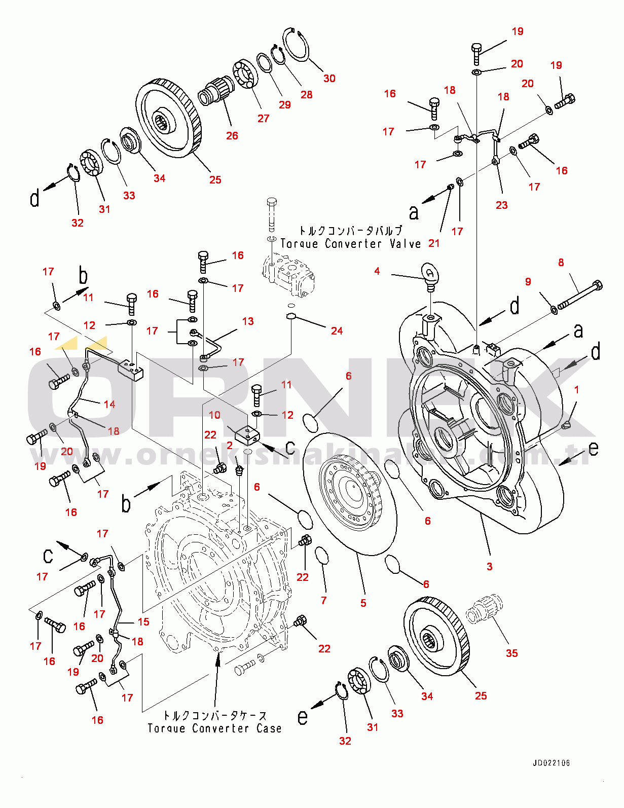 Komatsu WA900-3E0 S/N 60078-UP Torque Converter and Transmission, PTO(Power Take Off) Gear (#60078-)