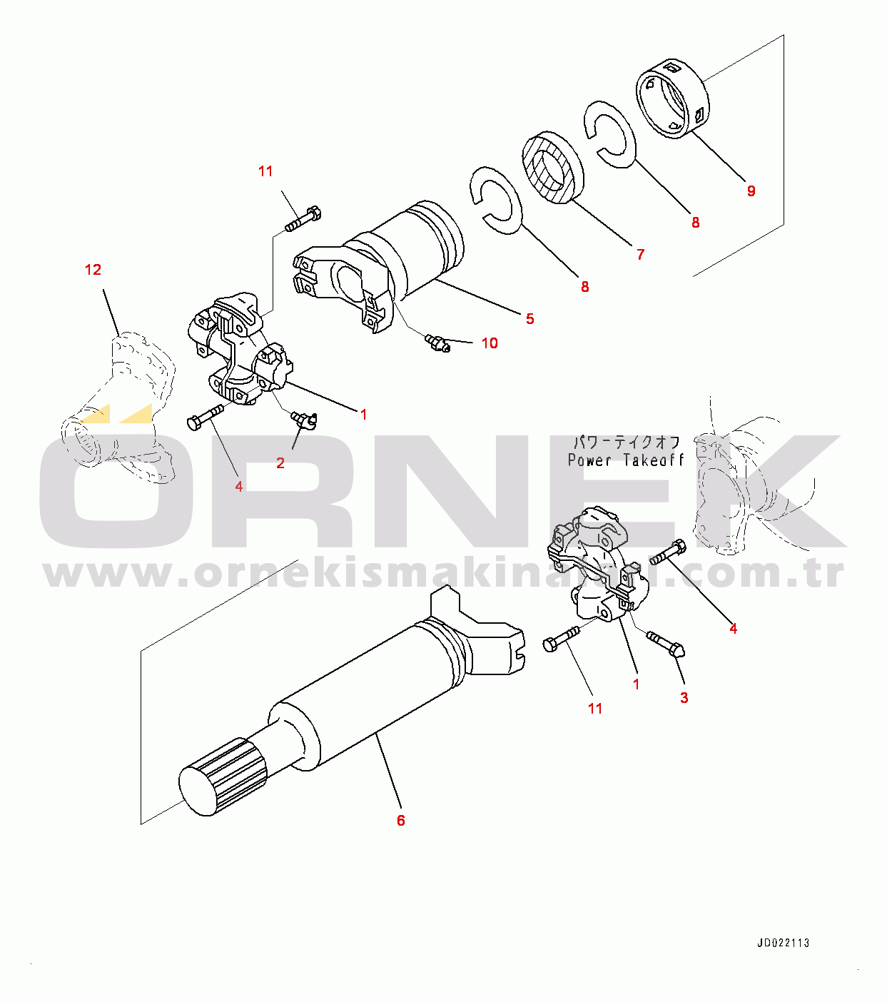 Komatsu WA900-3E0 S/N 60078-UP Torque Converter and Transmission, Drive Shaft (#60078-)