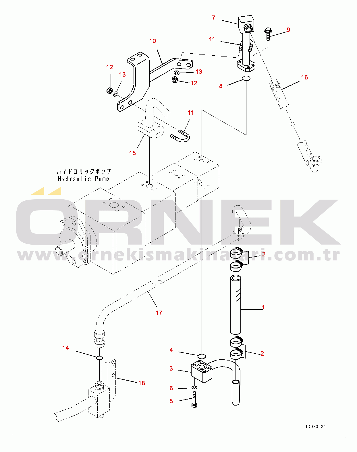 Komatsu WA900-3E0 S/N 60078-UP Torque Converter and Transmission, Brake Piping (#60078-)
