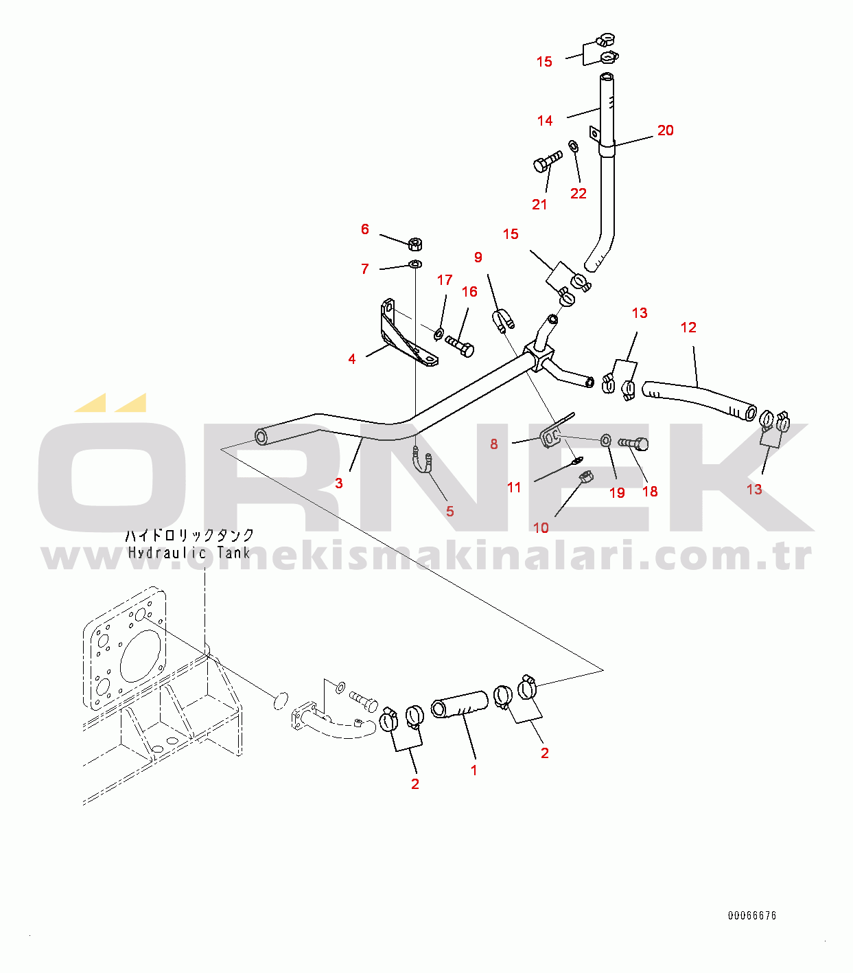 Komatsu WA900-3E0 S/N 60078-UP Hydraulic Piping, PPC Valve Piping (#60078-)