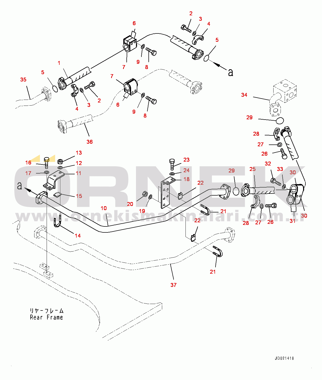 Komatsu WA900-3E0 S/N 60078-UP Hydraulic Piping, Cooling Piping (2/4) (#60078-)