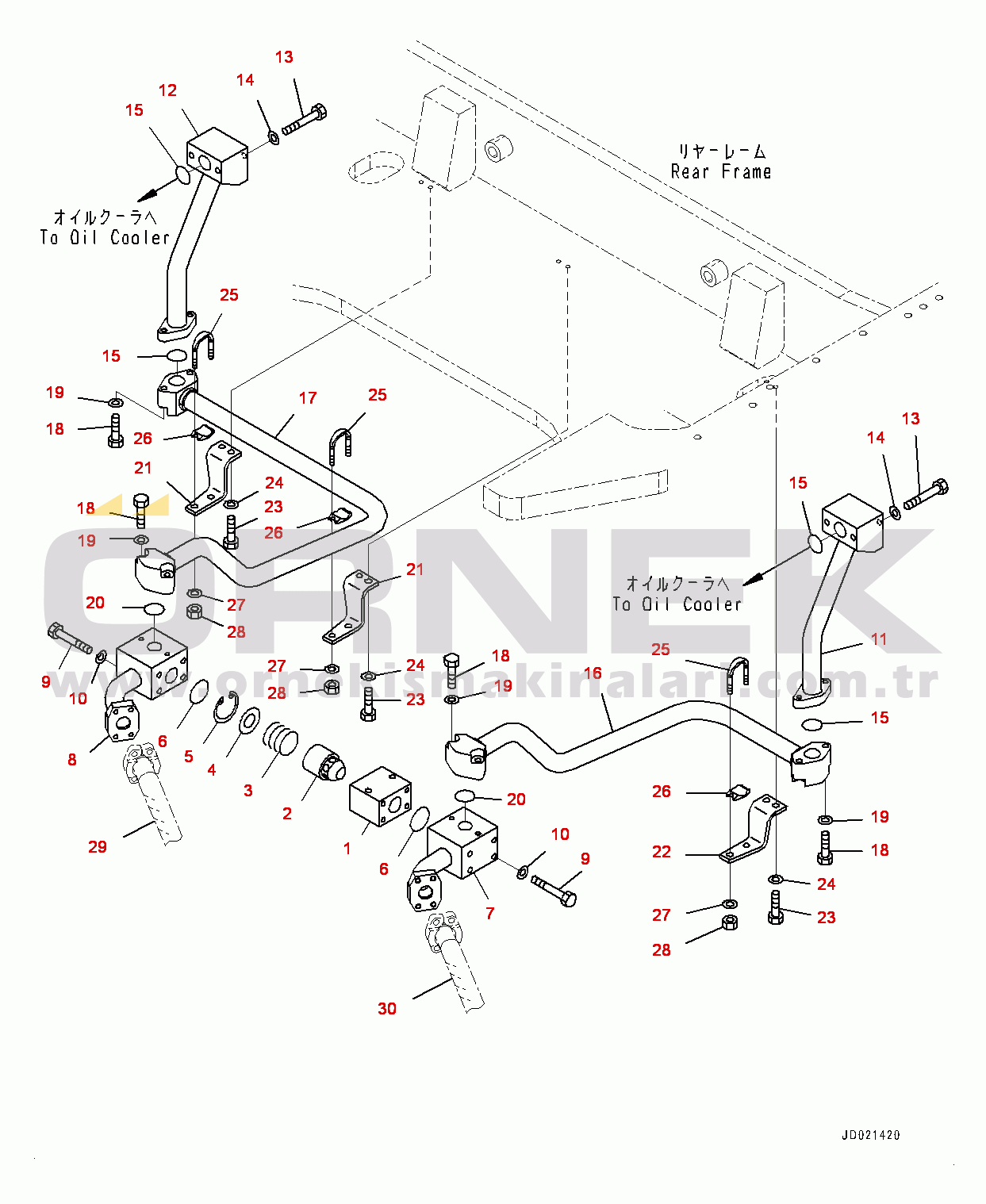 Komatsu WA900-3E0 S/N 60078-UP Hydraulic Piping, Cooling Piping (3/4) (#60078-)