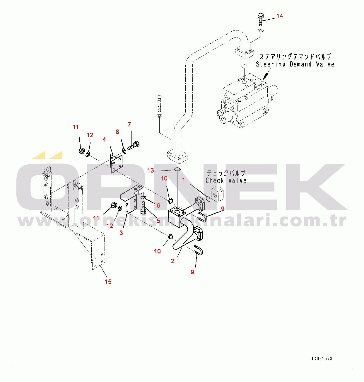 Komatsu WA900-3E0 S/N 60078-UP Hydraulic Piping, Steering Pump Piping (2/2) (#60078-)