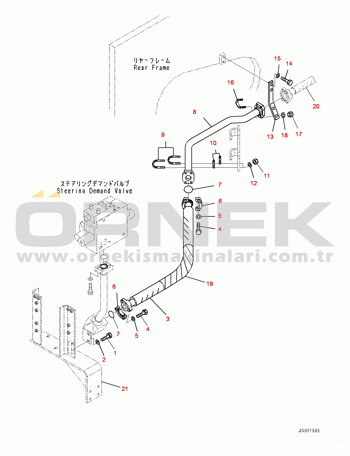 Komatsu WA900-3E0 S/N 60078-UP Hydraulic Piping, Cooling Piping (1/4) (#60078-)