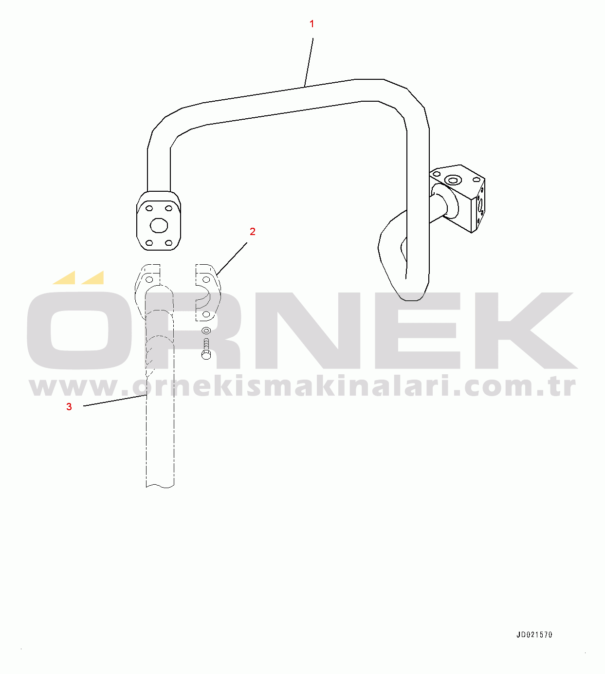 Komatsu WA900-3E0 S/N 60078-UP Hydraulic Piping, Steering Pump to Demand Valve (#60078-)