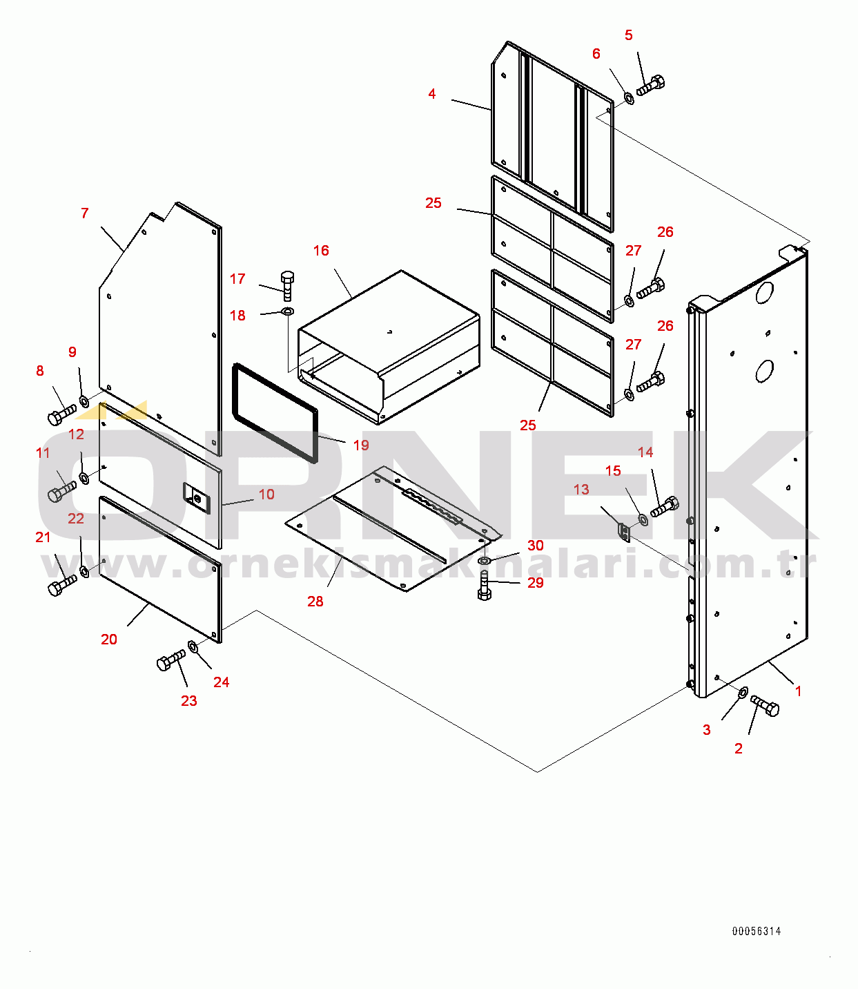 Komatsu WA900-3E0 S/N 60078-UP Rear Fender and Ladder, Component Cover (#60078-)
