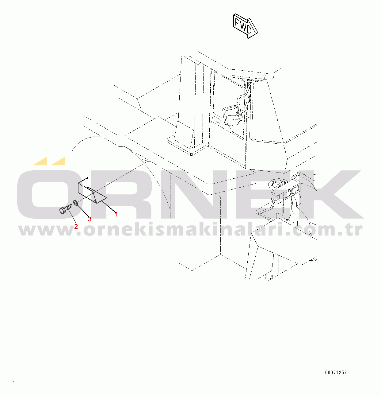 Komatsu WA900-3E0 S/N 60078-UP Rear Fender and Ladder, Brake Cooler Cover (#60078-)