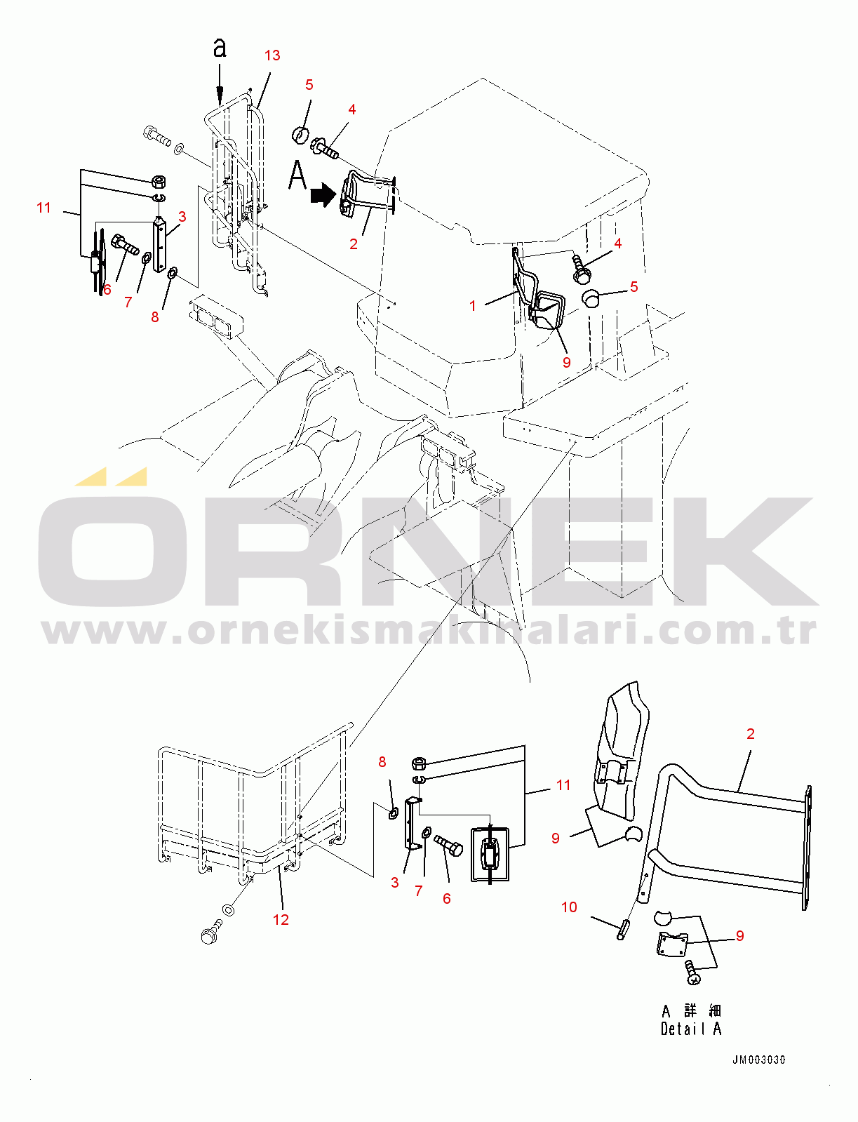 Komatsu WA900-3E0 S/N 60078-UP Rearview Mirror (#60078-)