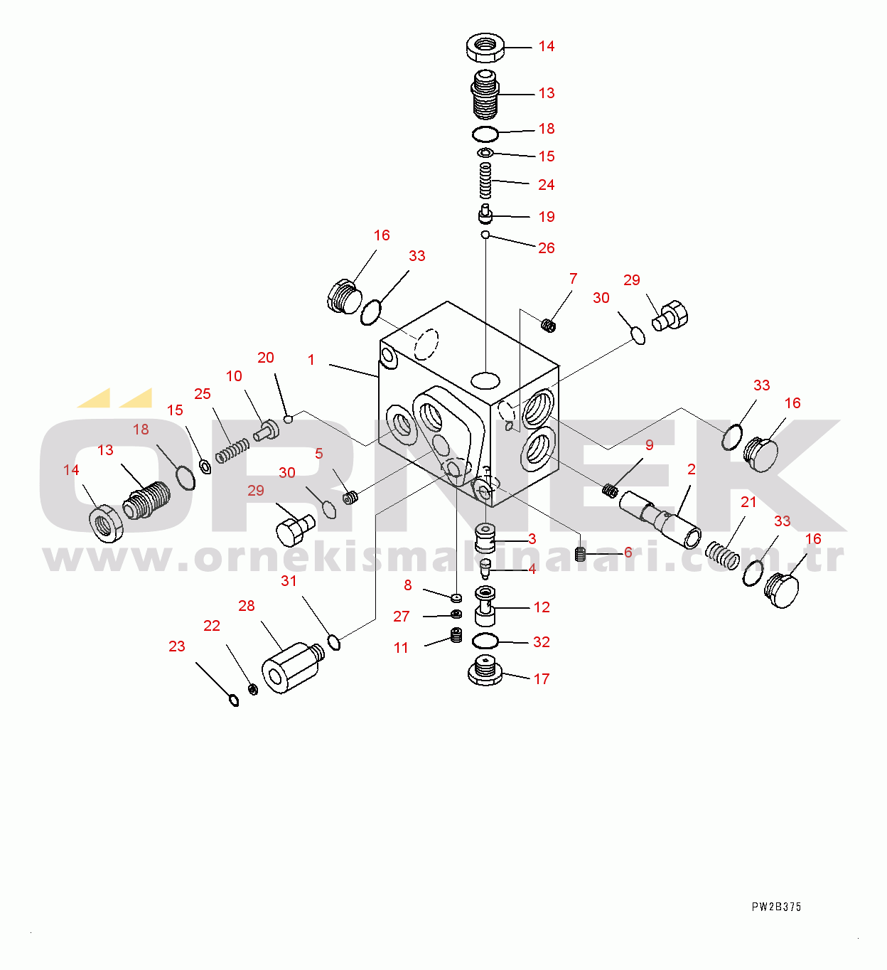 Komatsu HM350-2 S/N 2219-UP Accumulator, Accumulator Charge Valve (#2219-)