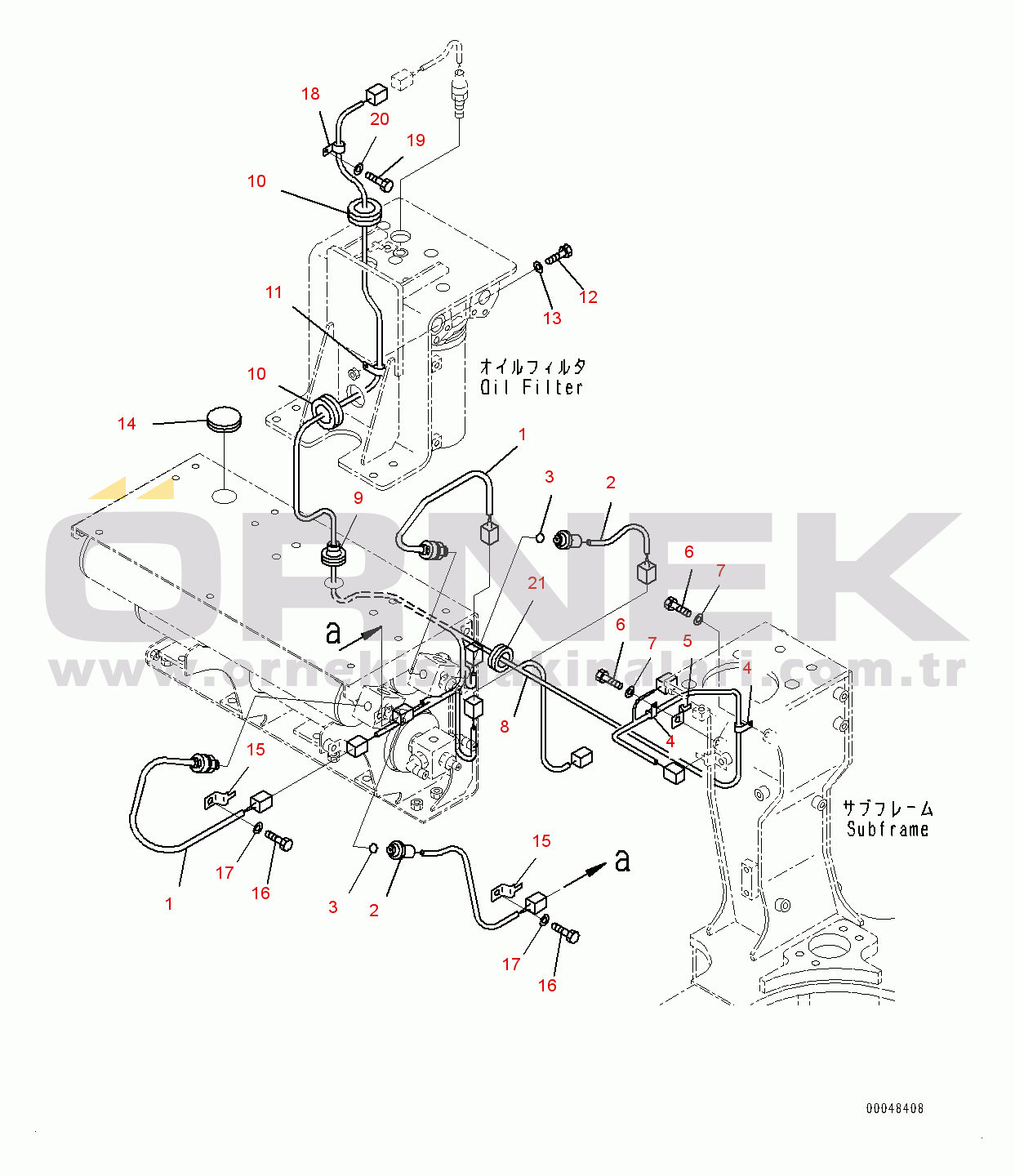 Komatsu HM350-2 S/N 2219-UP Accumulator, Oil Pressure Sensor and Wiring Harness (#2219-)