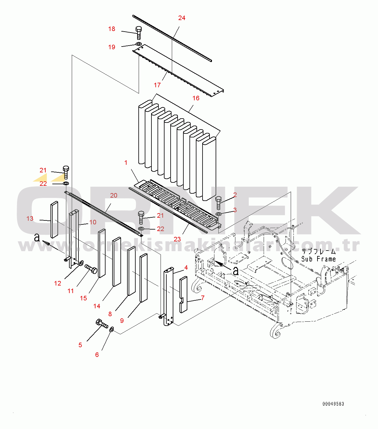Komatsu HM350-2 S/N 2219-UP Engine Hood Related Parts, Blade (#2219-)
