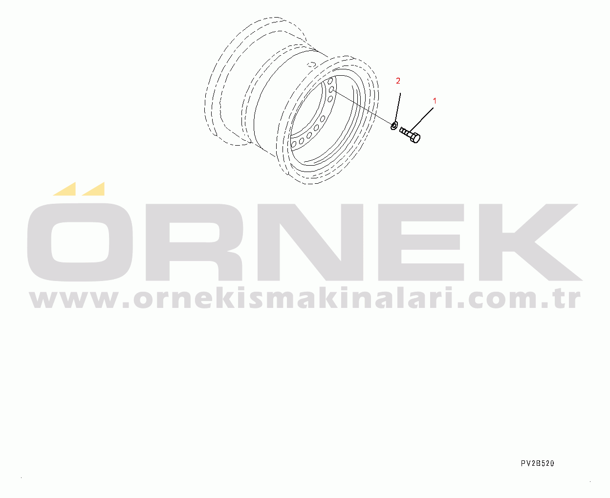 Komatsu HM350-2R S/N 7030-UP Rim, Mounting (#7030-)