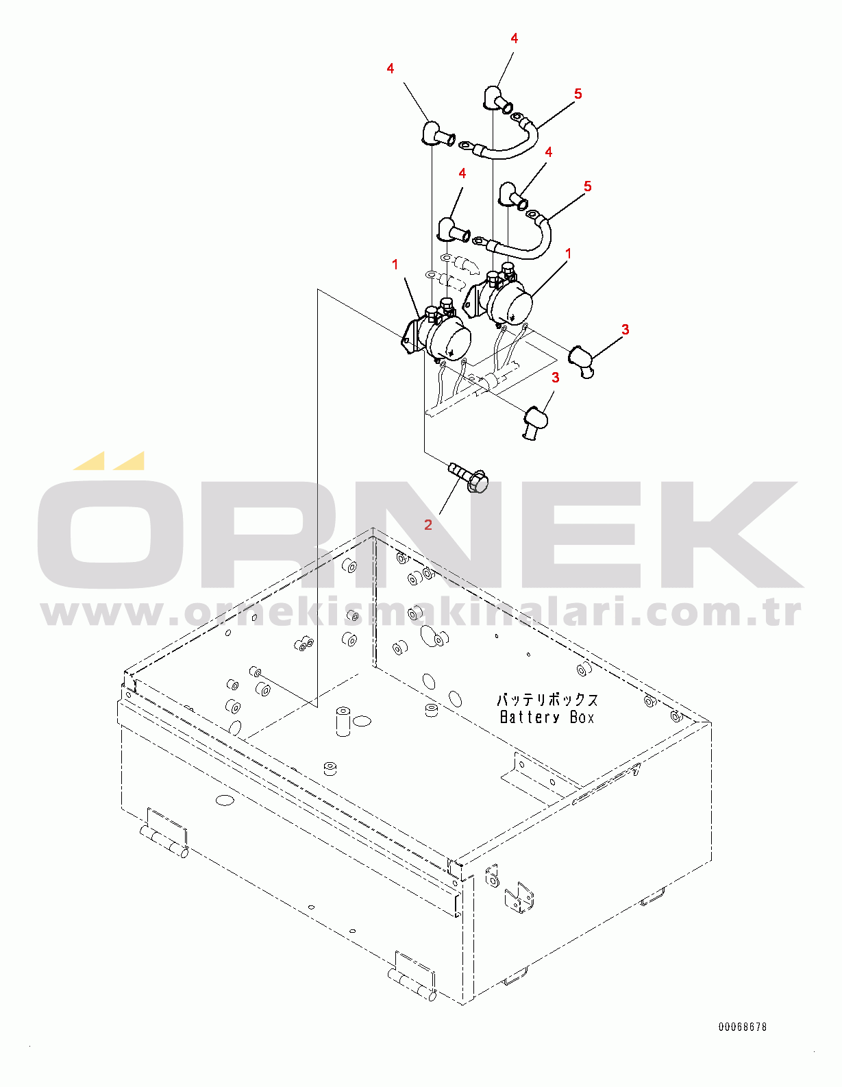 Komatsu HD465-7E0 S/N 10732-UP Battery Box, Switch (#10732-)