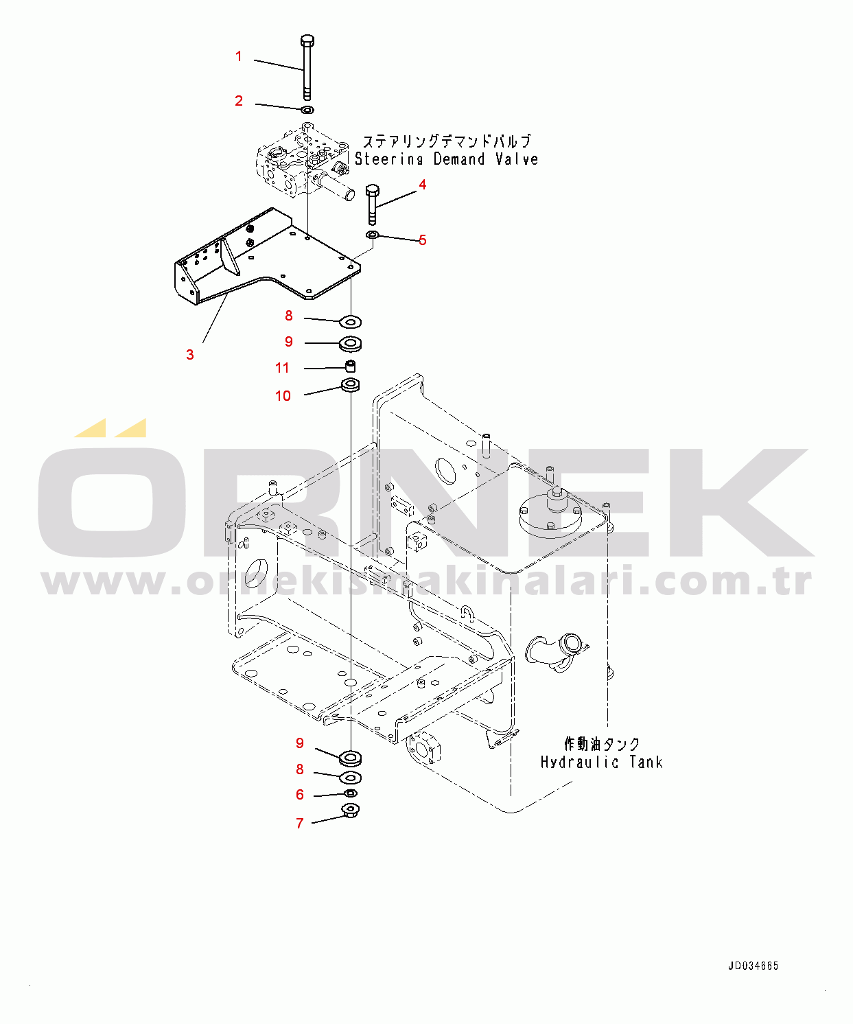 Komatsu HD465-7E0 S/N 10732-UP Hydraulic Tank, Related Parts (1/7) (#10732-)