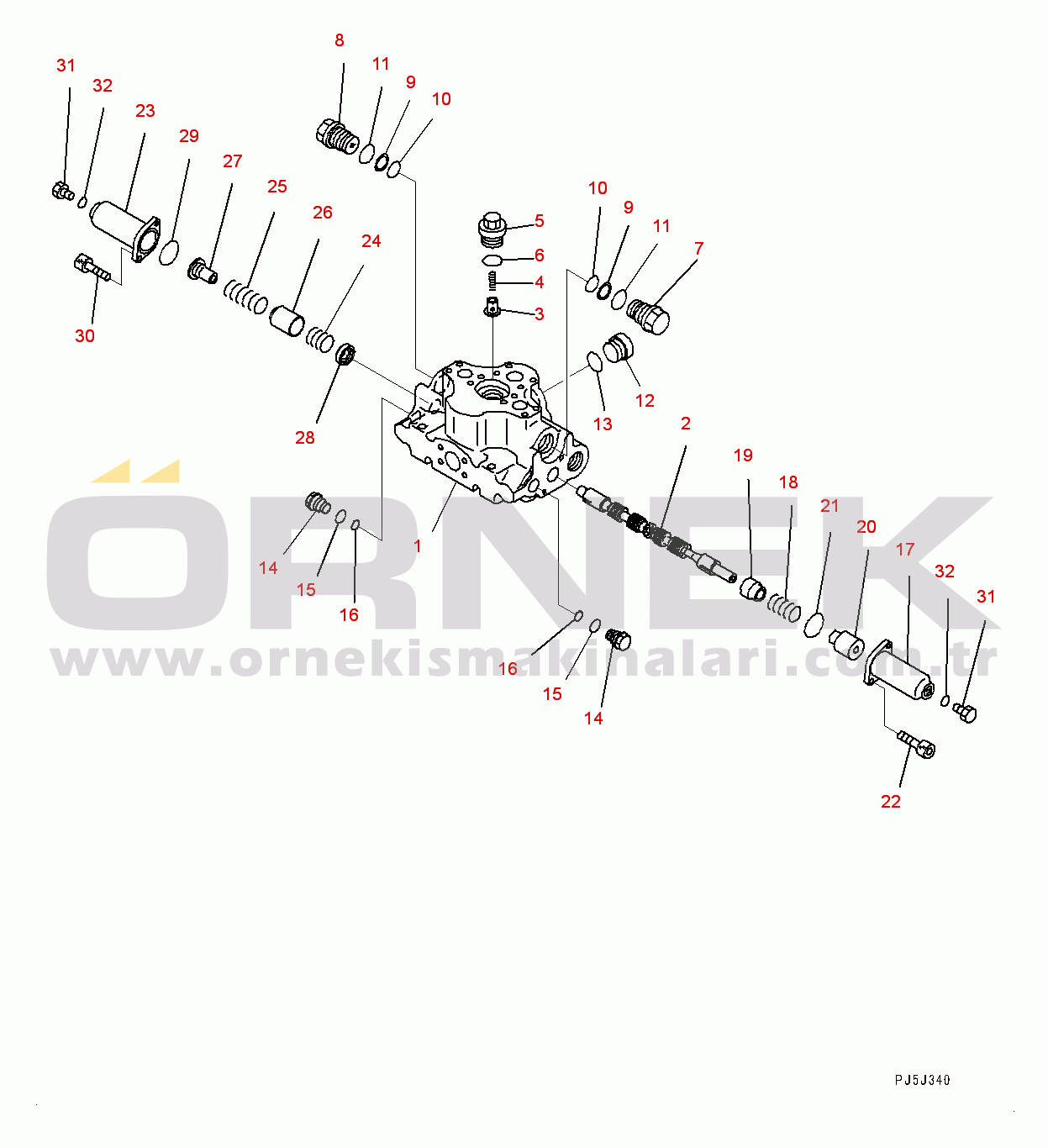 Komatsu HD465-7E0 S/N 10732-UP Hydraulic Tank, Hoist Valve (1/2) (#10732-)