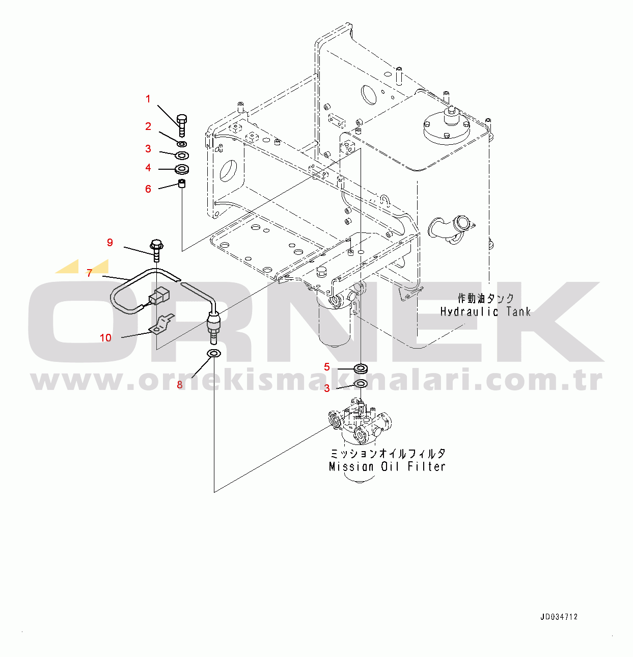 Komatsu HD465-7E0 S/N 10732-UP Hydraulic Tank, Sensor (#10732-)