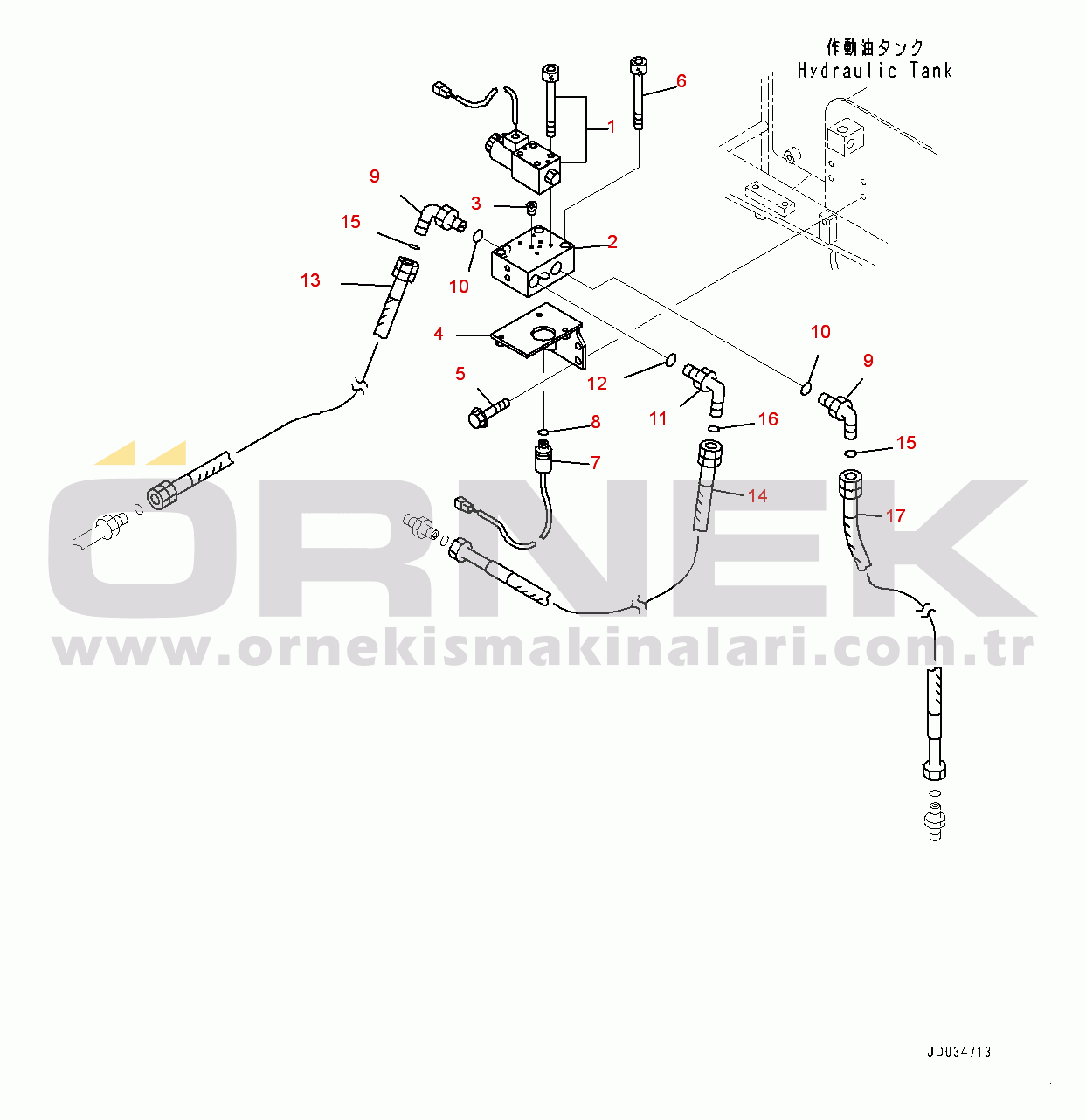 Komatsu HD465-7E0 S/N 10732-UP Hydraulic Tank, Parking Brake Piping (1/3) (#10732-)