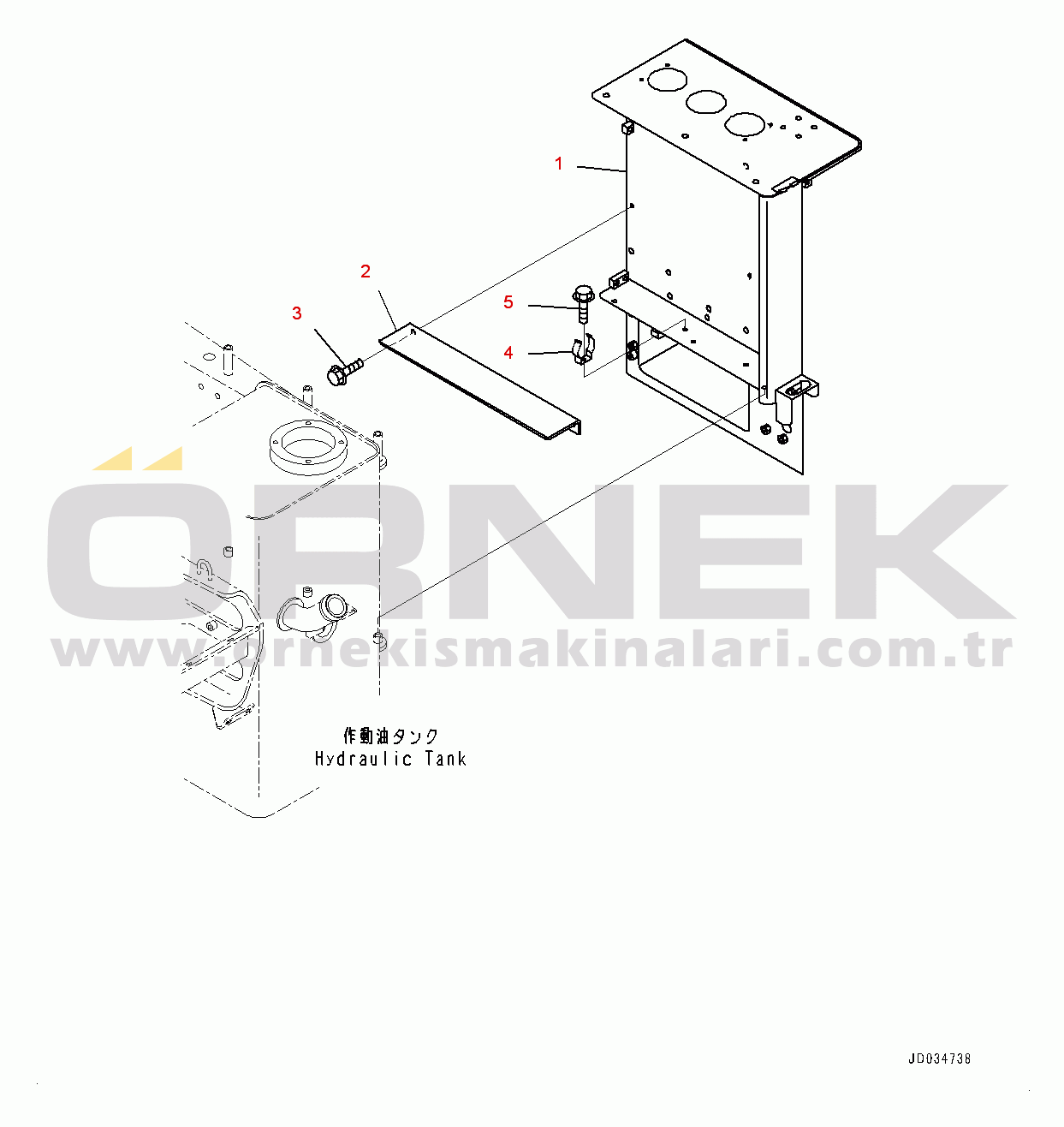 Komatsu HD465-7E0 S/N 10732-UP Hydraulic Tank, Related Parts (3/7) (#10732-)