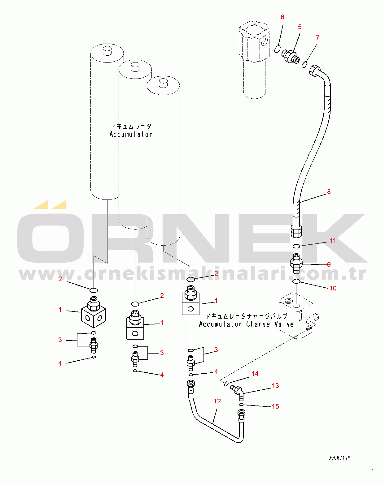 Komatsu HD465-7E0 S/N 10732-UP Hydraulic Tank, Accumulator Charge Valve (#10732-)