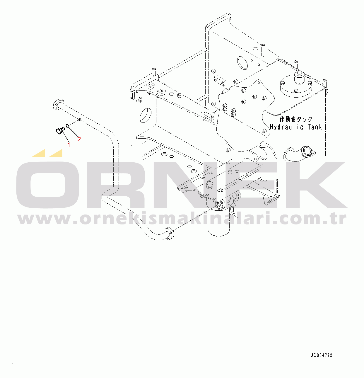 Komatsu HD465-7E0 S/N 10732-UP Hydraulic Tank, Plug (1/2) (#10732-)