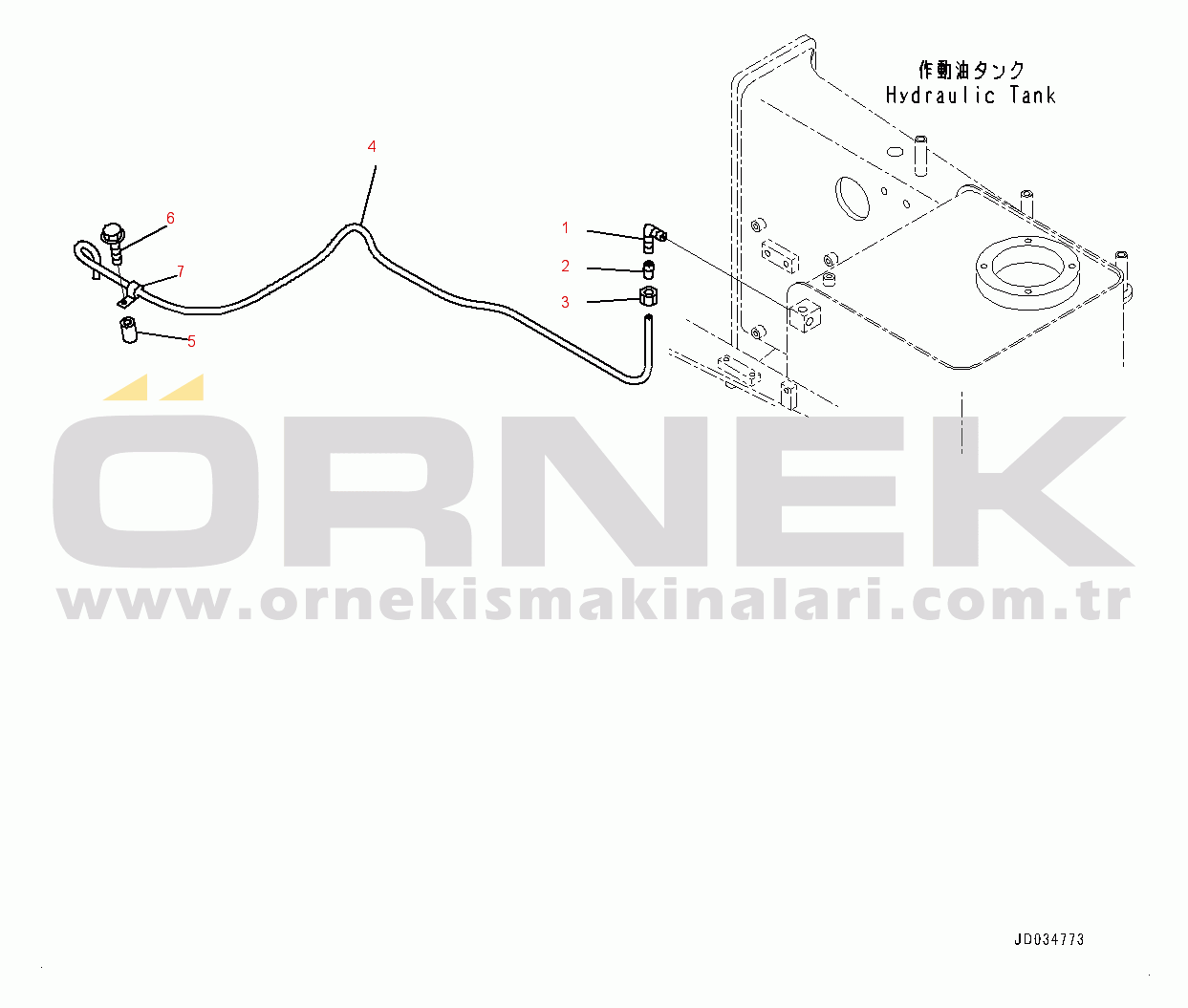 Komatsu HD465-7E0 S/N 10732-UP Hydraulic Tank, Breather Piping (#10732-)