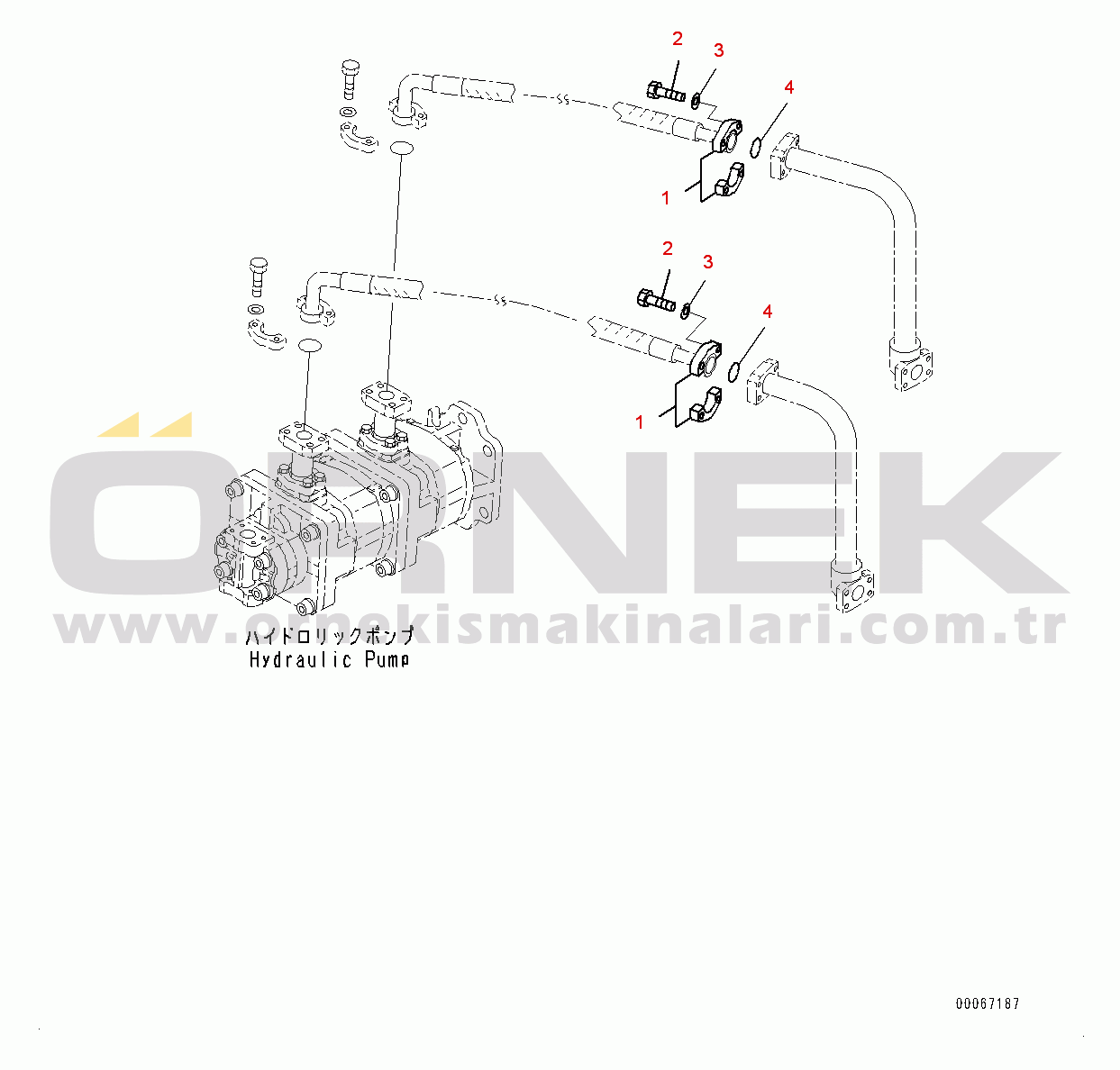 Komatsu HD465-7E0 S/N 10732-UP Hydraulic Tank, Pump to Demand Valve (#10732-)