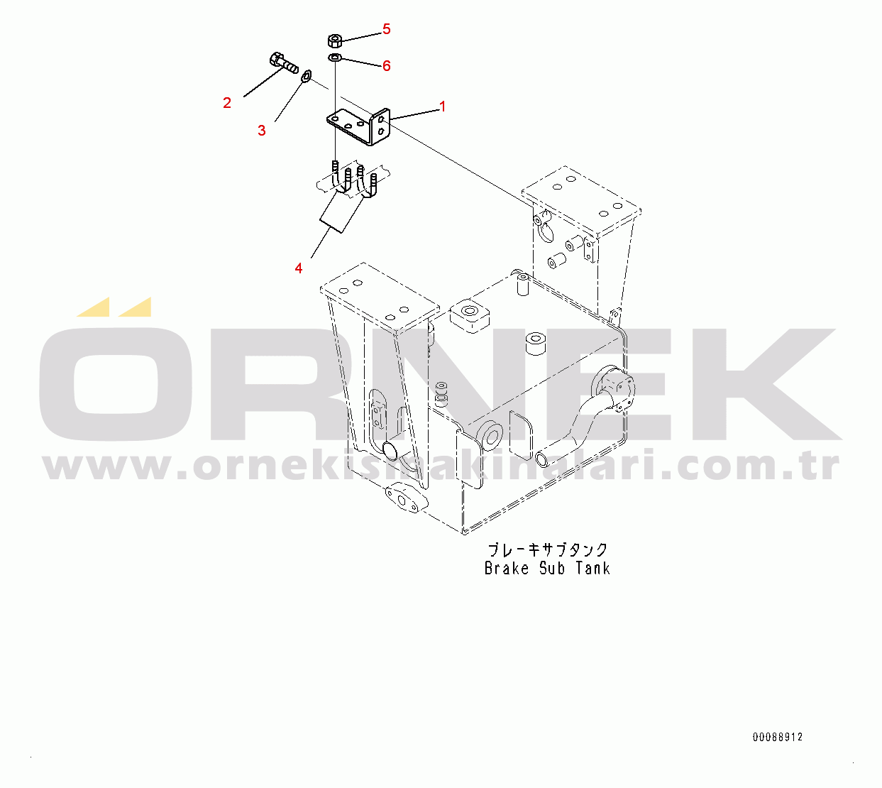 Komatsu HD465-7E0 S/N 10732-UP Hydraulic Tank, Mounting (6/10) (#10732-)