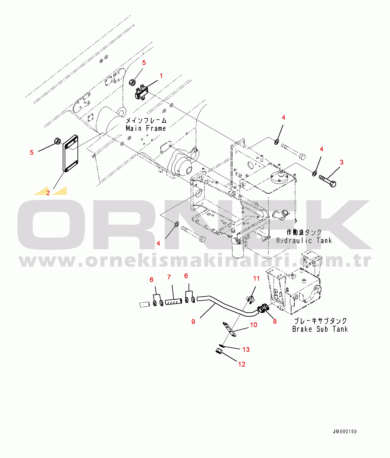 Komatsu HD465-7E0 S/N 10732-UP Hydraulic Tank, Mounting (8/10) (#10732-)
